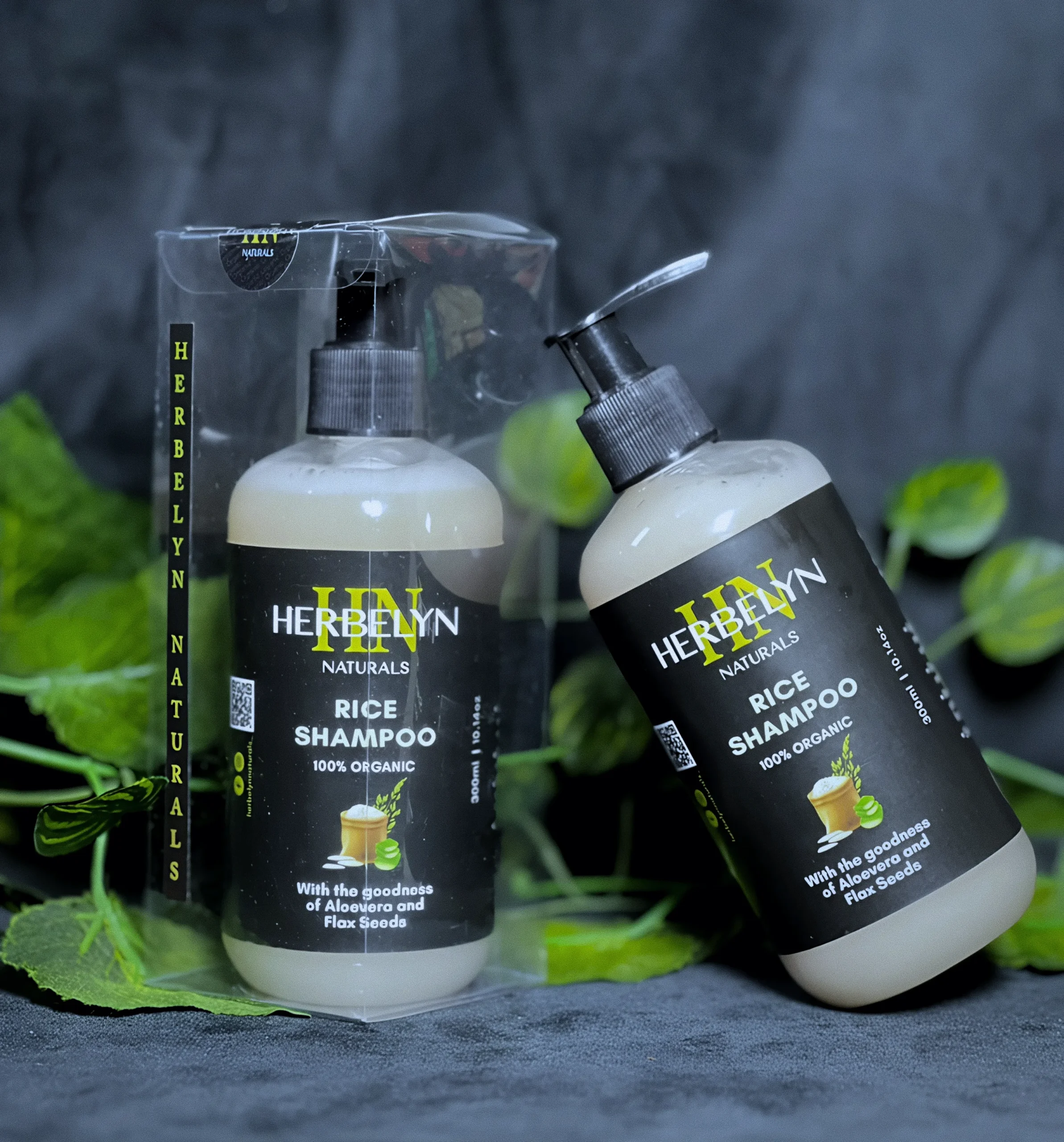 herbelyn rice shampoo – with flaxseed & aloe vera